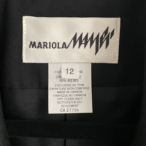 (SOLD) MARIOLA MAYER Black Vintage Wool Blazer Brown Lace Up Detail 12 - Picture 8 of 9